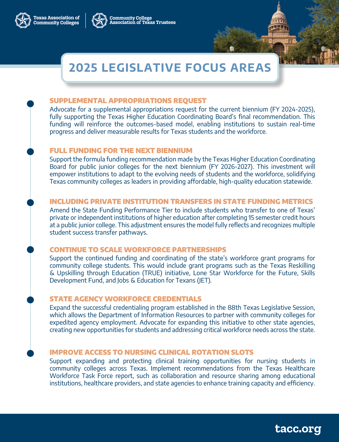 2025 Legislative Focus Areas