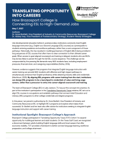 Translating Opportunity Into Careers