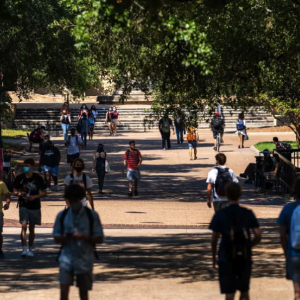 students walking