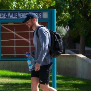 student on campus